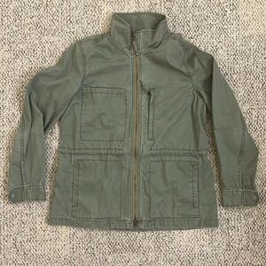 Madewell Fleet Pure Cotton Olive Green Zip Military Utility Jacket Size Large